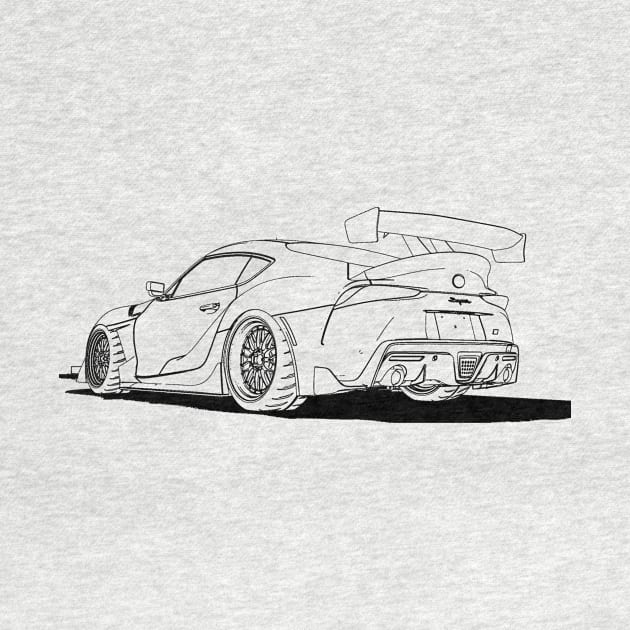 Supra JDM Wireframe Drawing by Auto-Prints